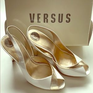 NIB VERSUS by Versace White and Gold Sandals 💕